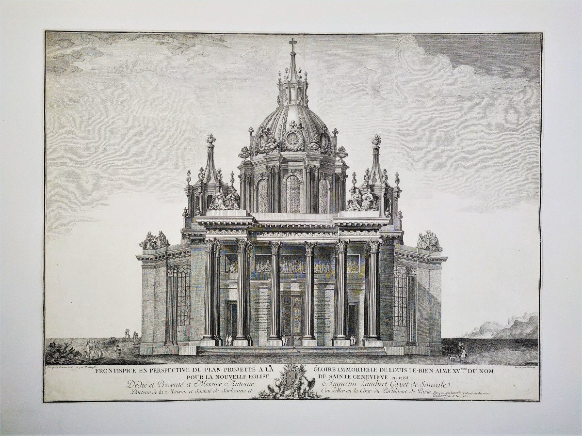 Etching Pantheon Project Architecture Engraving 18th Century -photo-2