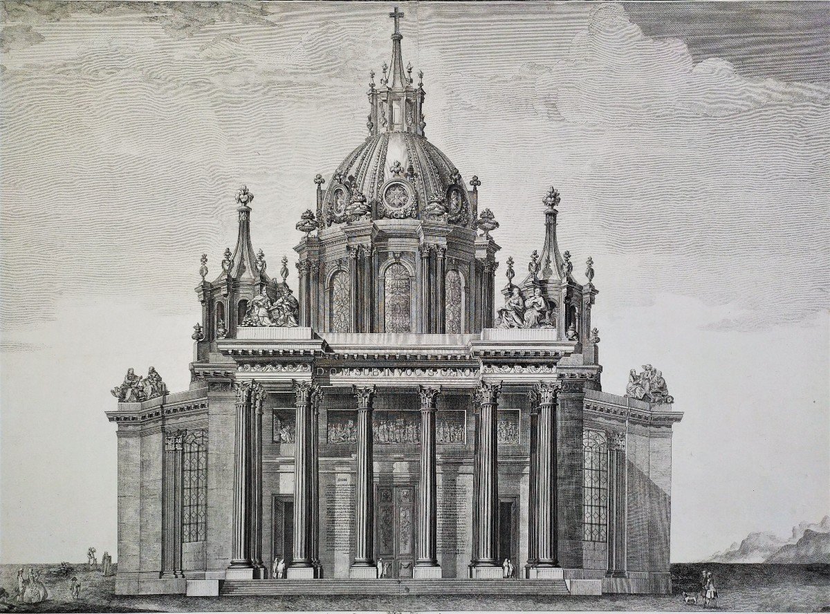 Etching Pantheon Project Architecture Engraving 18th Century -photo-4
