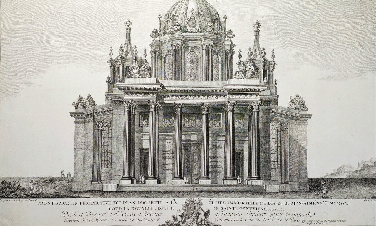 Etching Pantheon Project Architecture Engraving 18th Century -photo-1