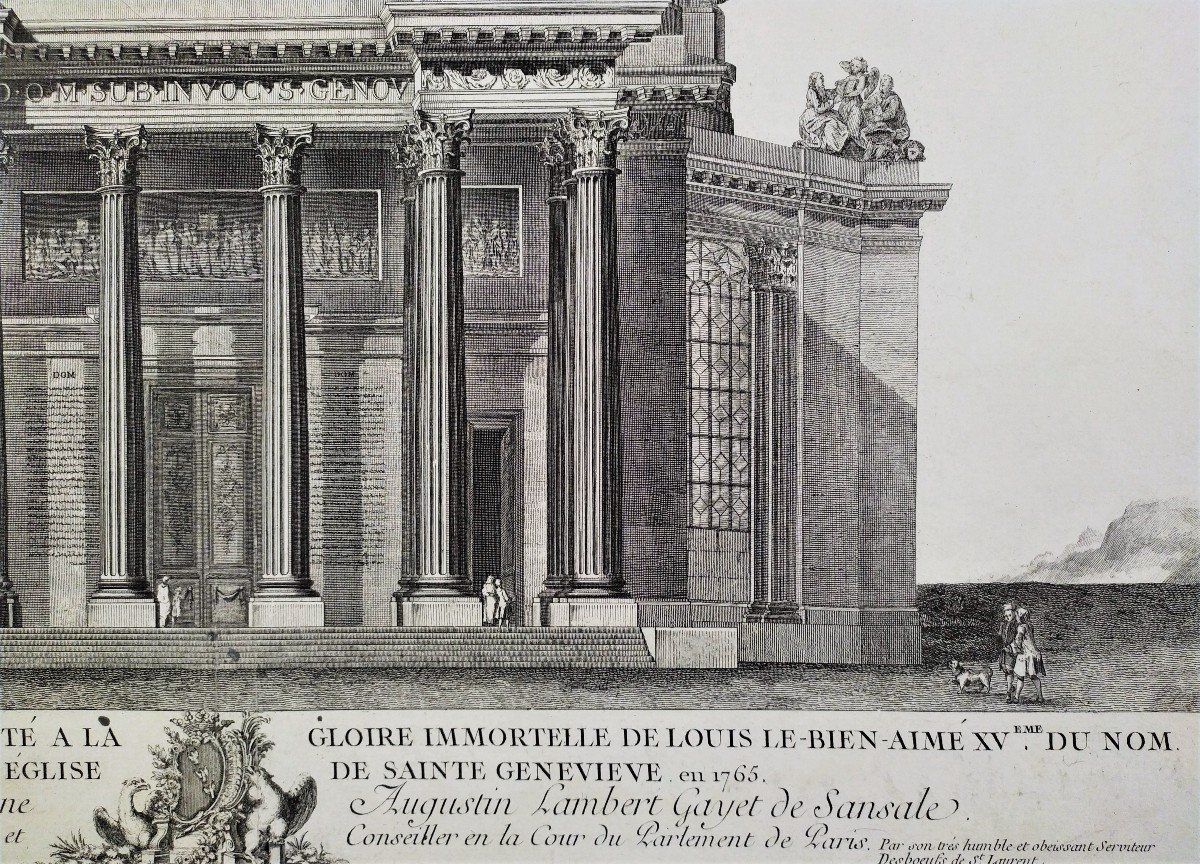 Etching Pantheon Project Architecture Engraving 18th Century -photo-3