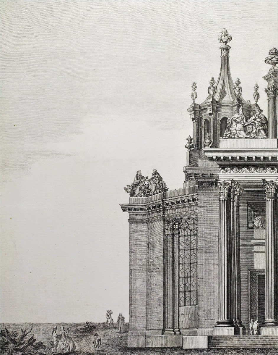 Etching Pantheon Project Architecture Engraving 18th Century -photo-7
