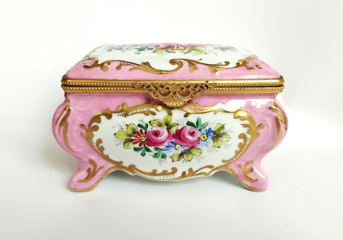 Antique Hand Painted Porcelain Box Signed-photo-2