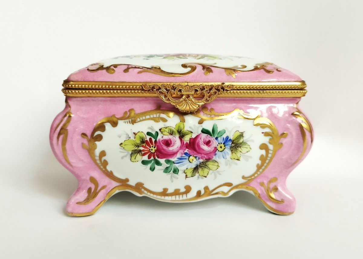 Antique Hand Painted Porcelain Box Signed-photo-3