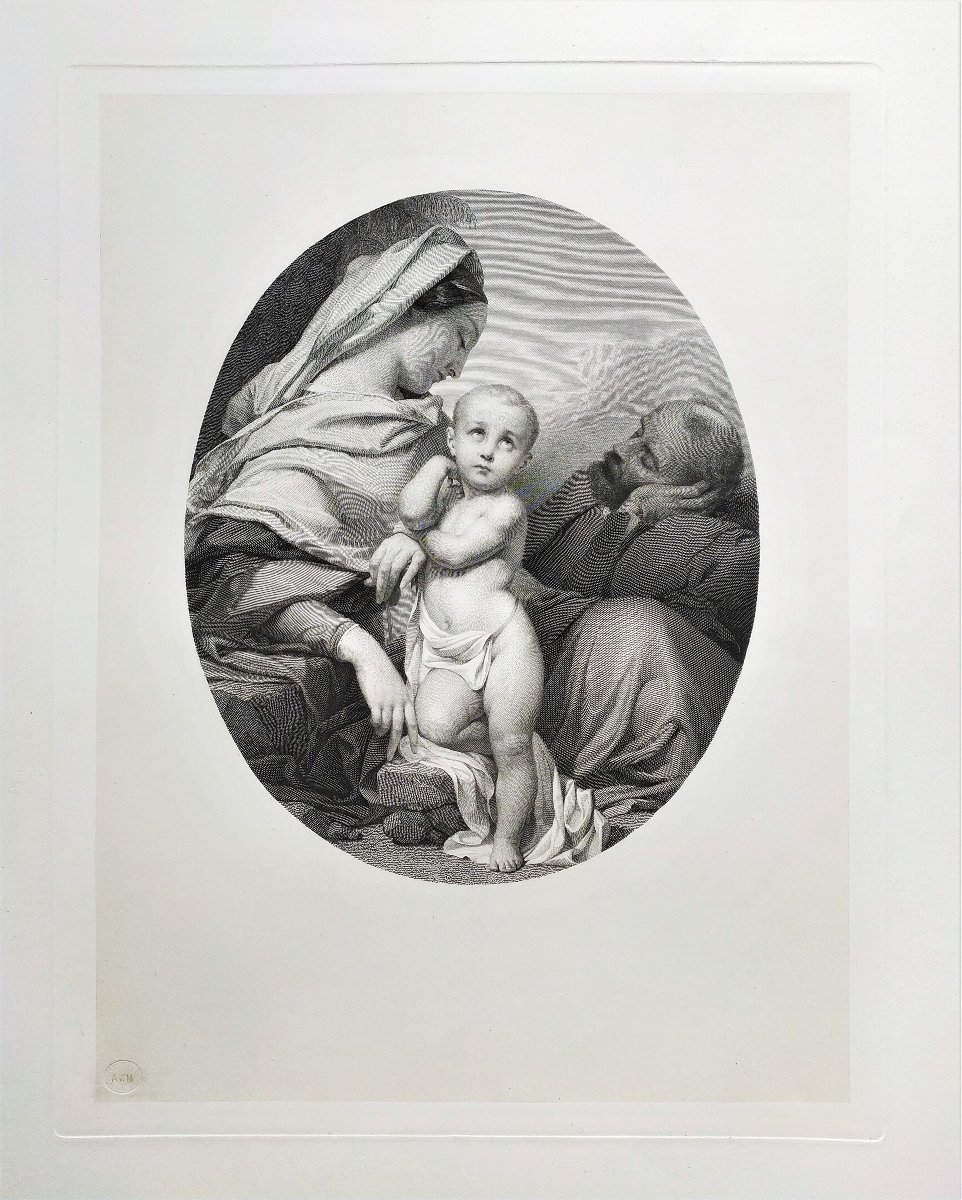 Le Repos en Egypte Scène Biblique d'après François Bouchot 19ème-photo-3