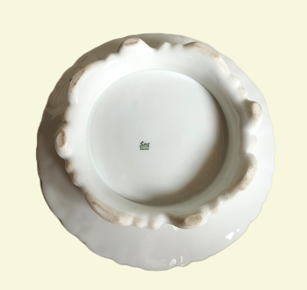  Hand Painted Porcelain Dish Cake Stand On Pedestal With Roses And Flowers-photo-3