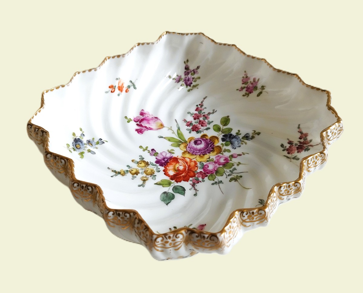 Antique Hand Painted Porcelain Fruit Bowl From Germany