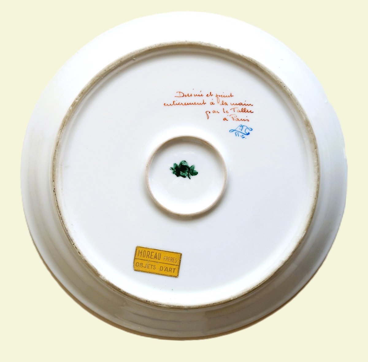 Le Tallec porcelaine peinte à la main grand plat -photo-4
