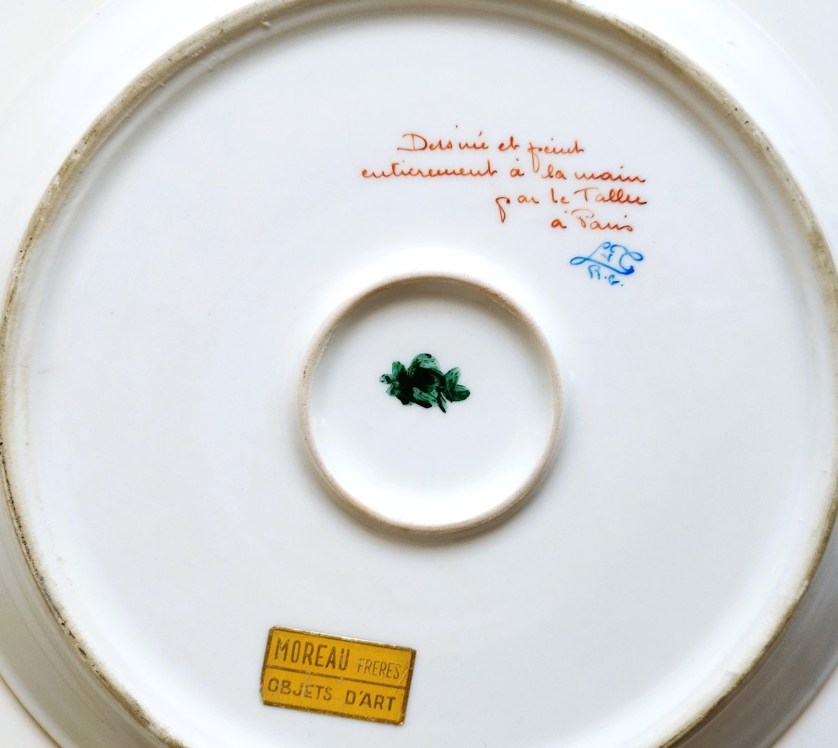 Le Tallec porcelaine peinte à la main grand plat -photo-1