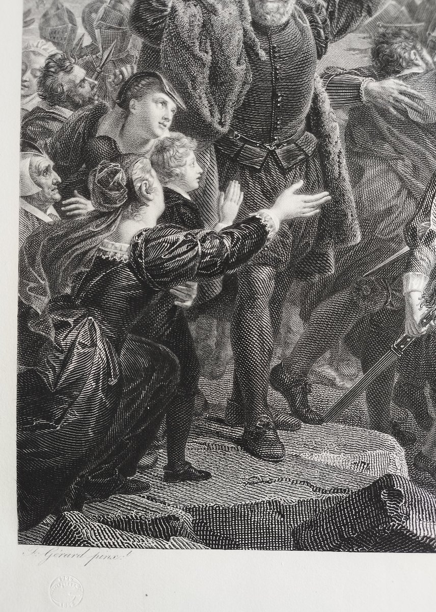 Henri IV  à Paris grande gravure de Paolo Toschi d'après François Gérard 19ème-photo-4