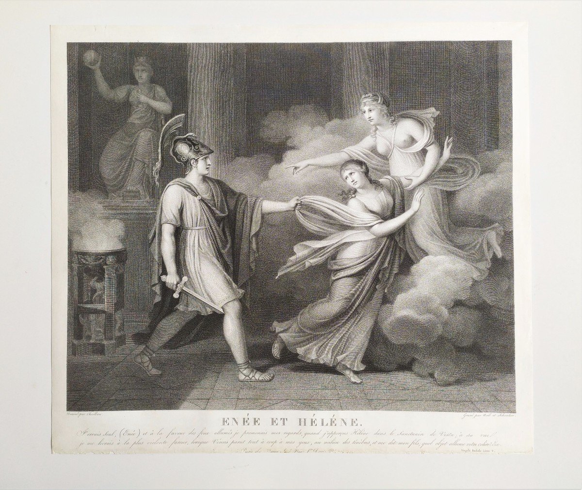 Gravure mythologique 19ème Époque Empire néo classique -photo-2