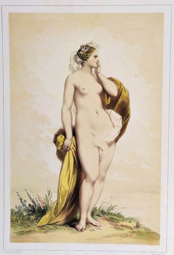 Lithographie mythologique déesse grecque Cyane par Devéria -photo-4