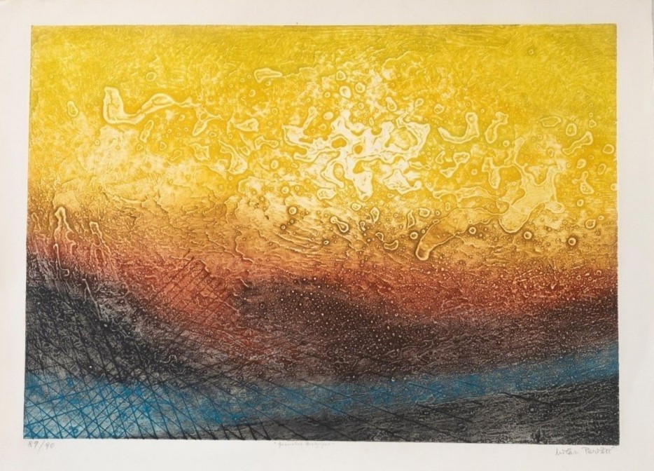 Grande gravure 20ème Abstraction 