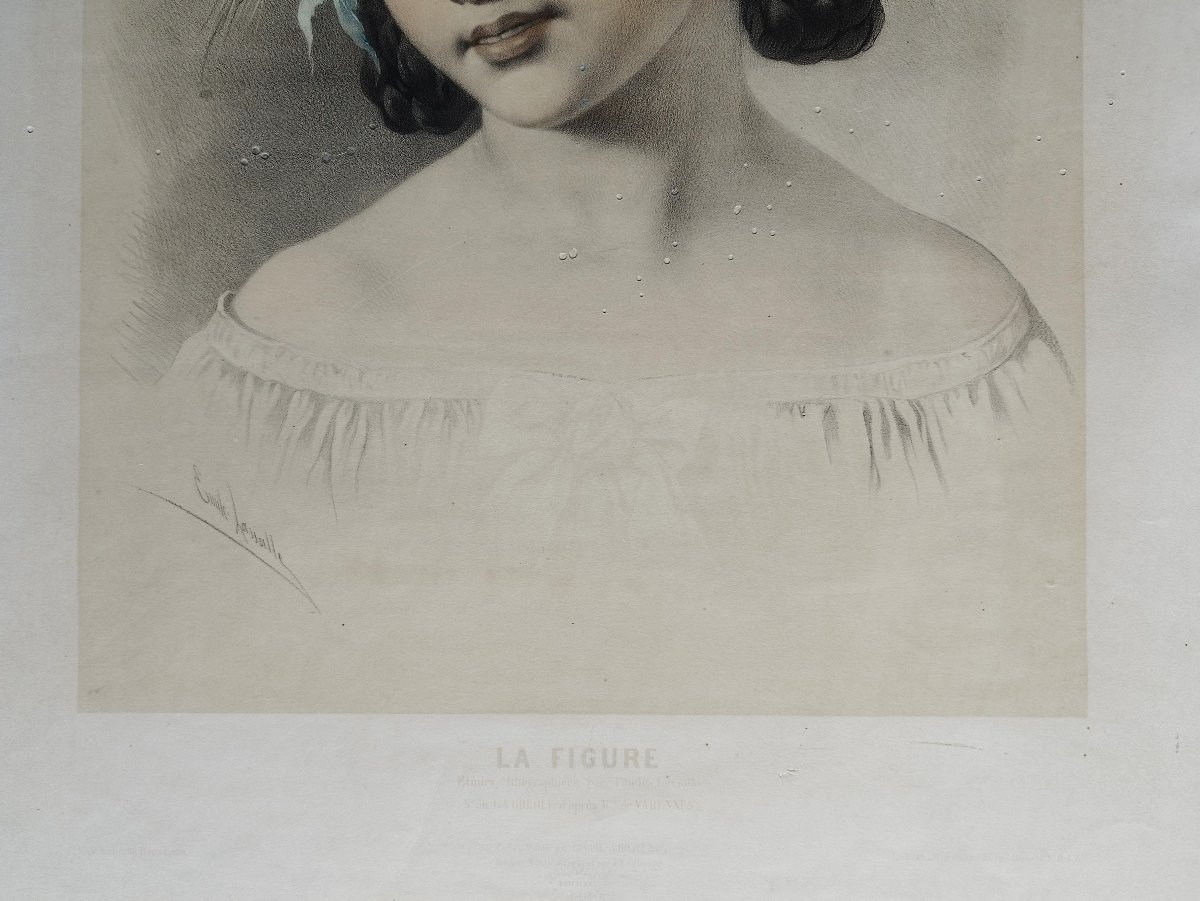 Creole Portrait Of A Woman, Lithograph, Lassalle, 19th Century-photo-1