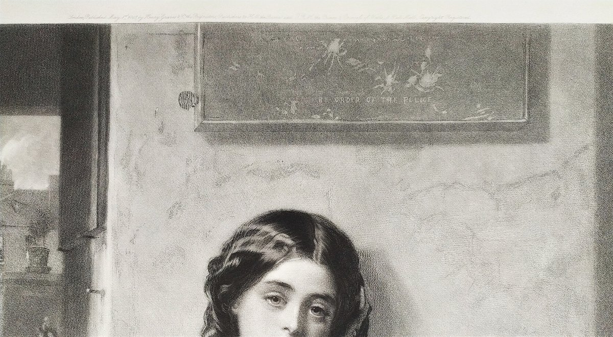 Engraving Saleswoman Of Flowers In London After Thomas Faed Etchibg 19th C Portrait Old Print-photo-2