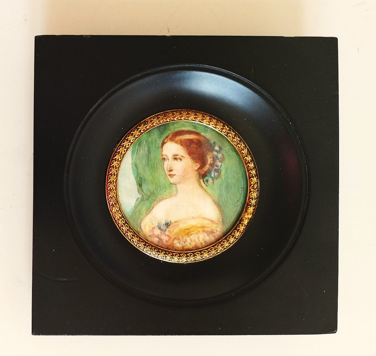 L'Impératrice Eugénie femme de Napoléon III portrait miniature -photo-2