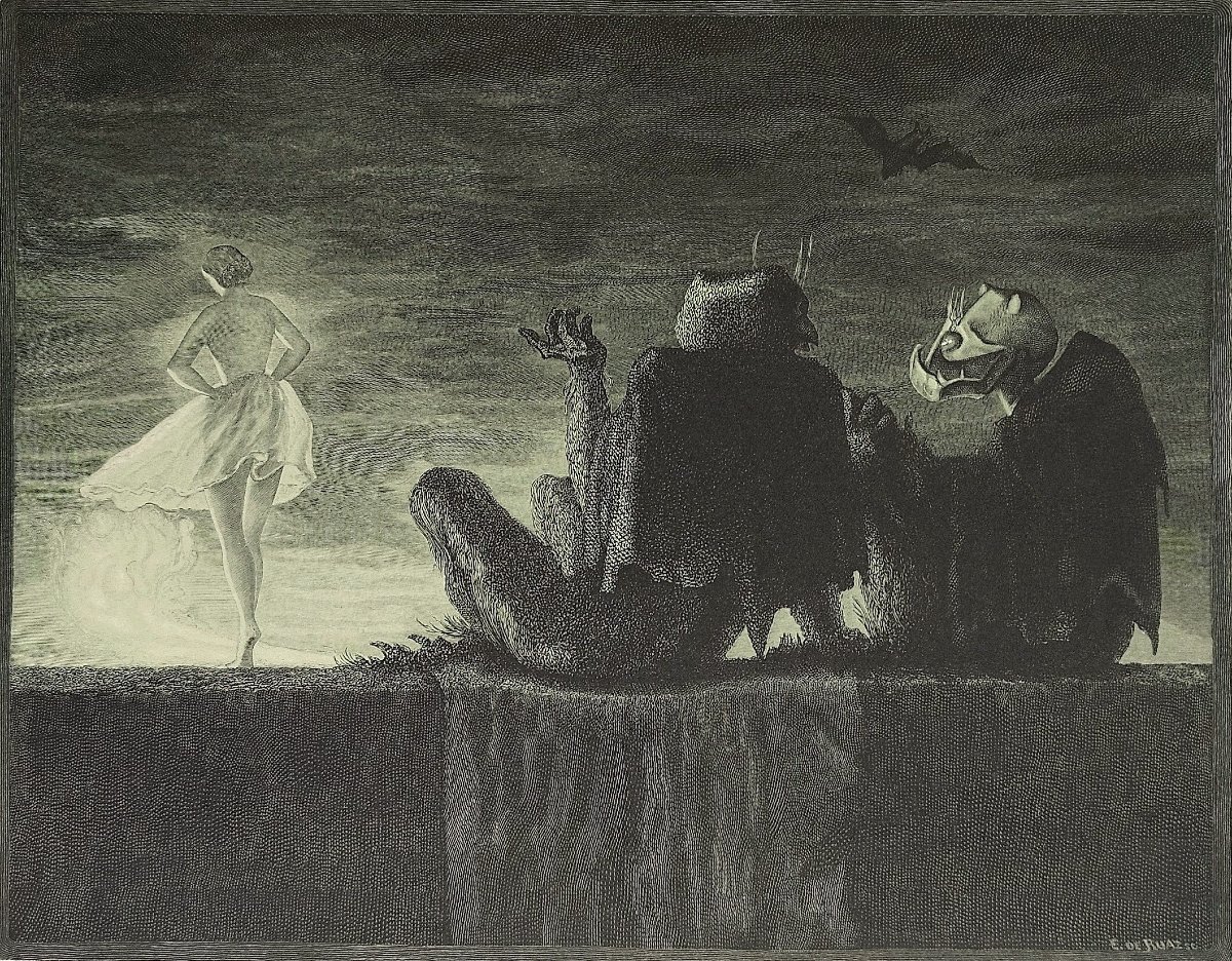 Emile Louis de Ruaz bois gravé d'après Goya 1920-photo-1