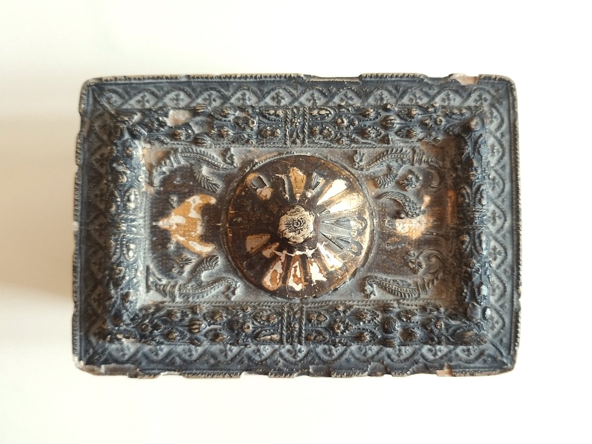 Italian Pastiglia Box 15th Century-photo-4