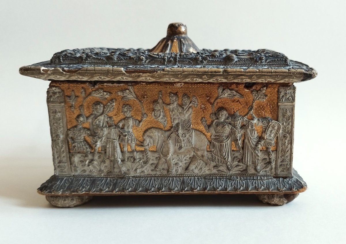 Italian Pastiglia Box 15th Century-photo-3