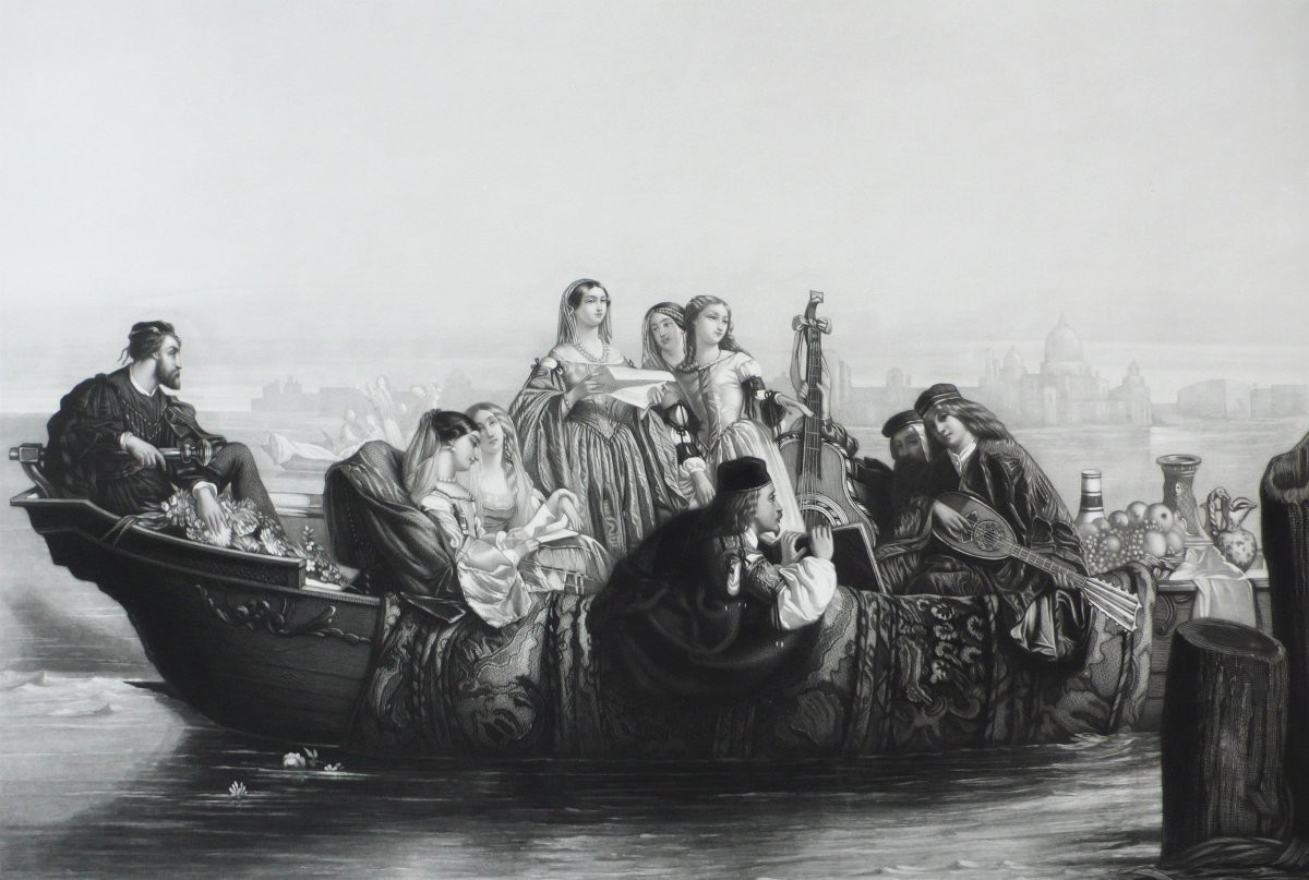 Etching Paul Veronese In Venice Italy Engraving After Pignerolle, 19th C Old Print-photo-4