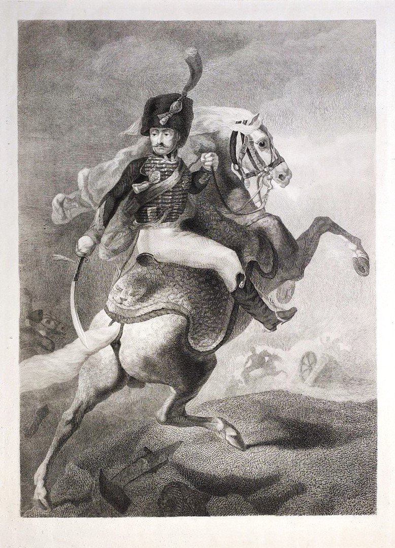 Rider Horse Engraving After Géricault 19th C Etching Old Print-photo-4