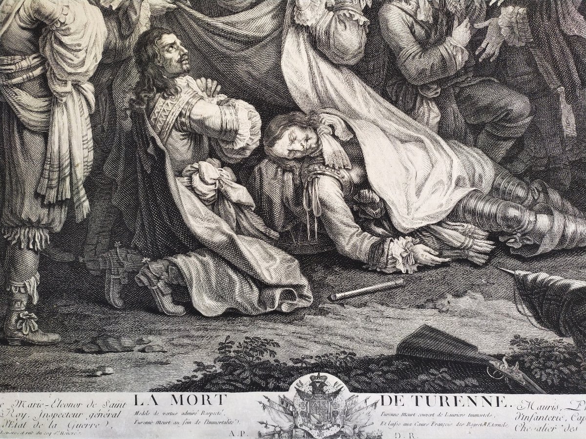 La mort de Turenne gravure historique 18ème-photo-1