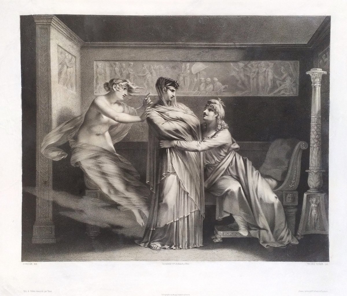 Paris Helen And Venus Mythological Lithograph By Soulange-teissier After Prud'hon 19th C -photo-3
