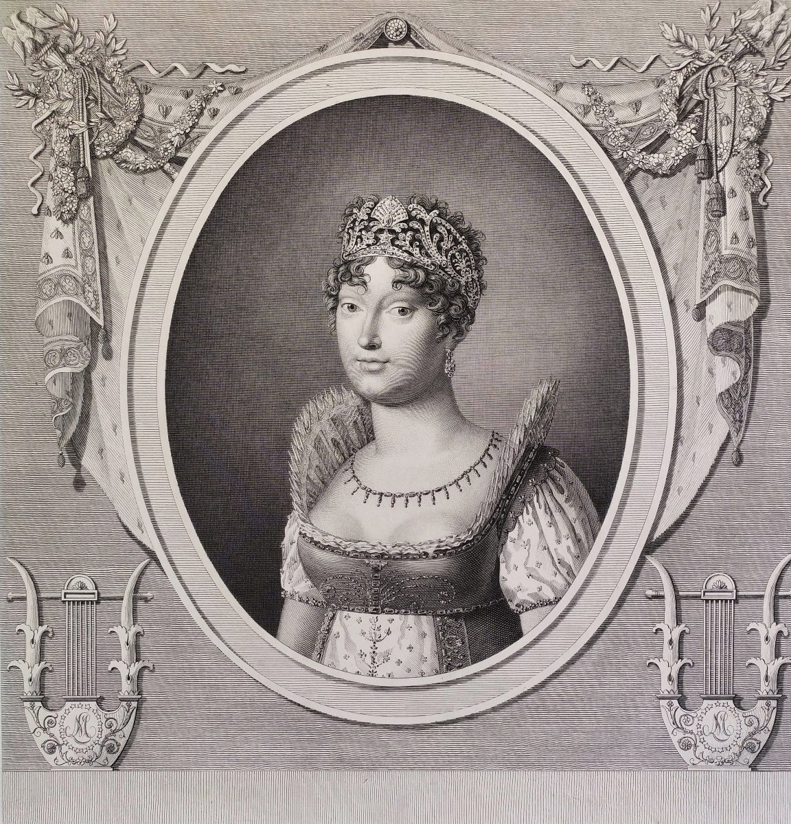 Napoléon Empereur Et l'Impératrice Marie-louise Gravures d'époque Empire portrait historique-photo-2