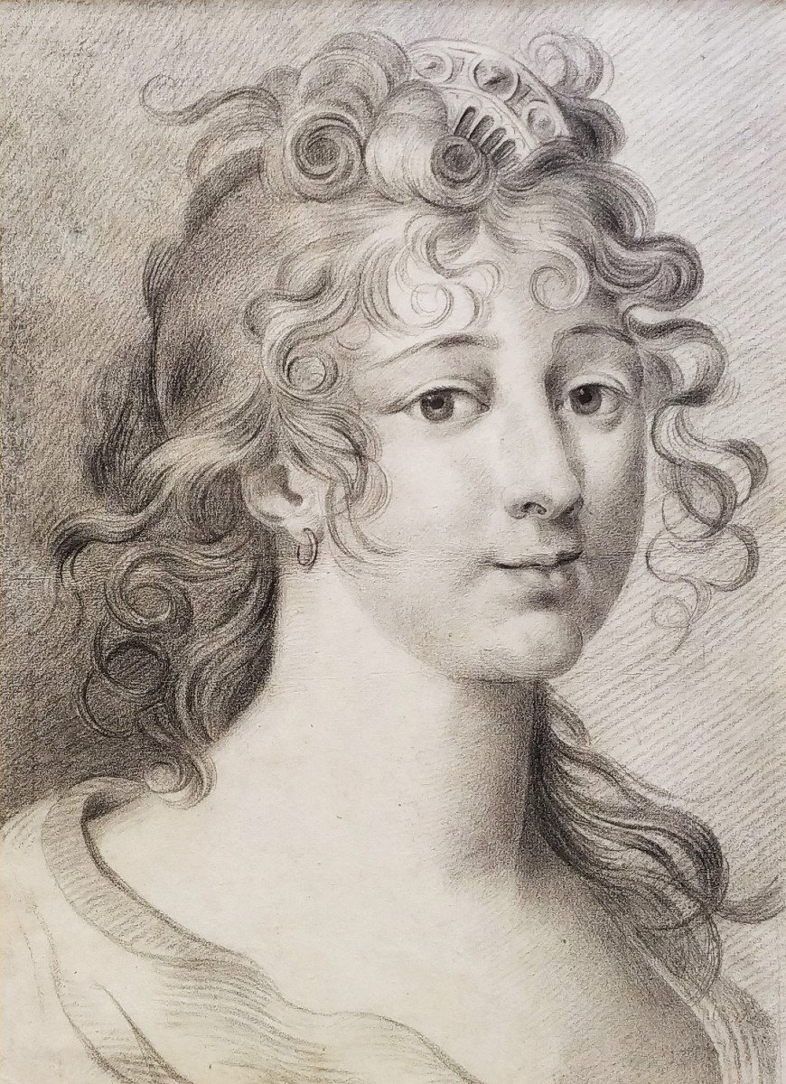 Portrait femme dessin 19ème -photo-2
