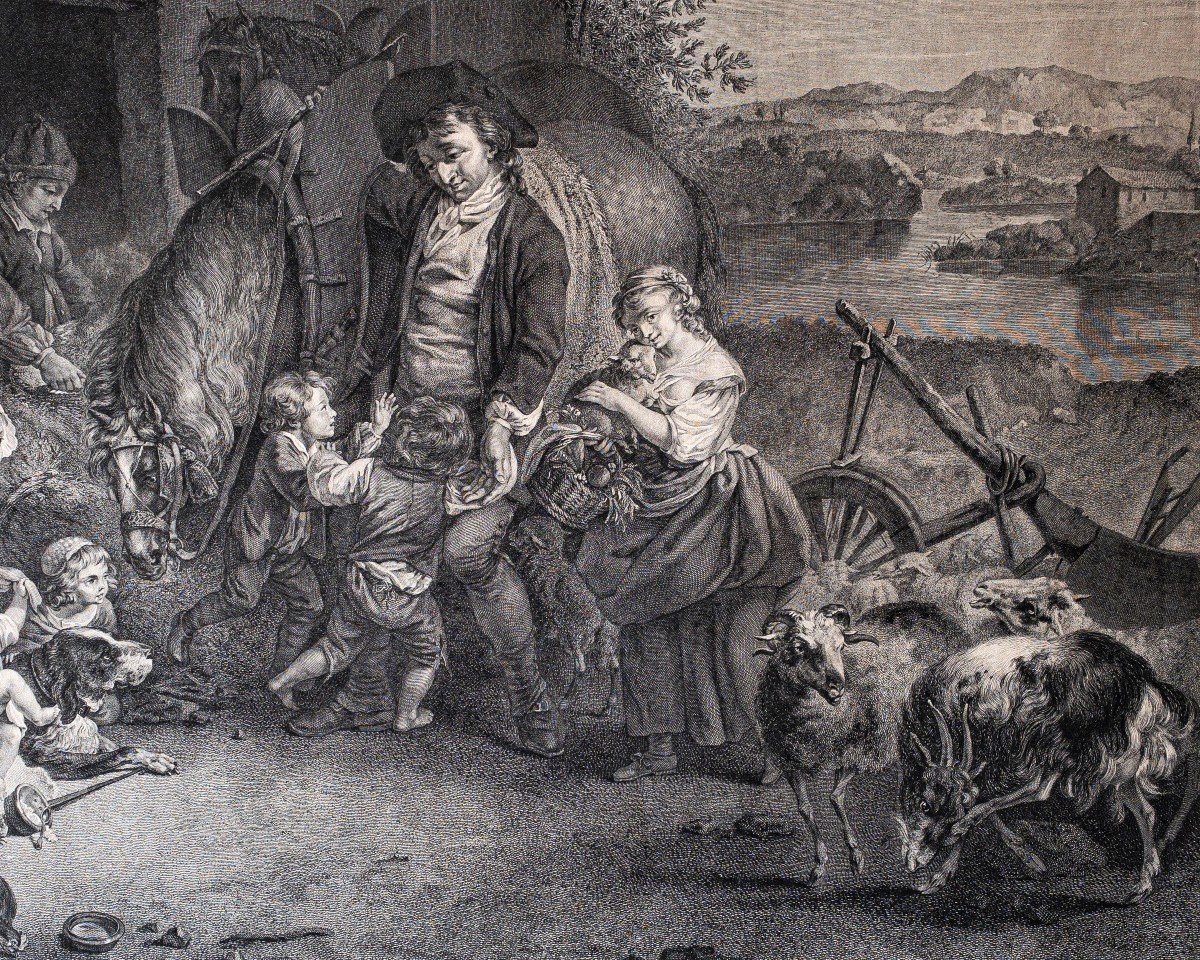 Gravure ancienne scène de genre 18ème-photo-3