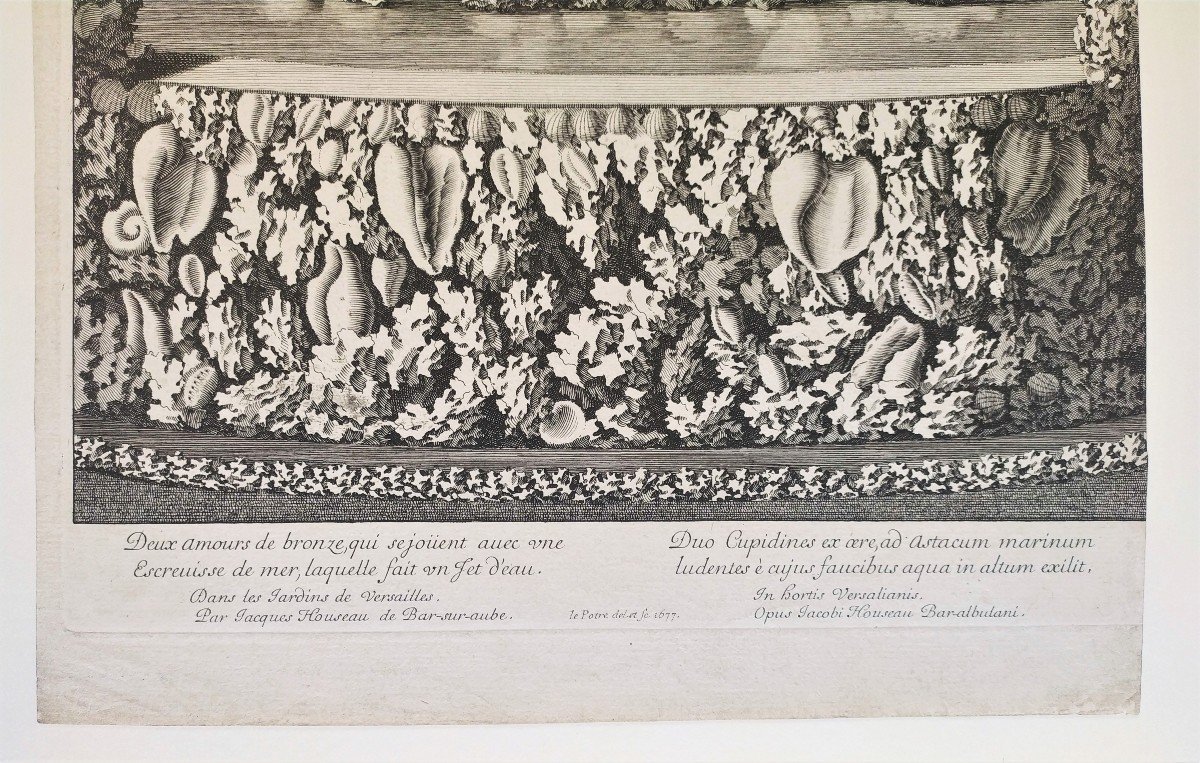 Gravure 17ème Versailles fontaine -photo-4