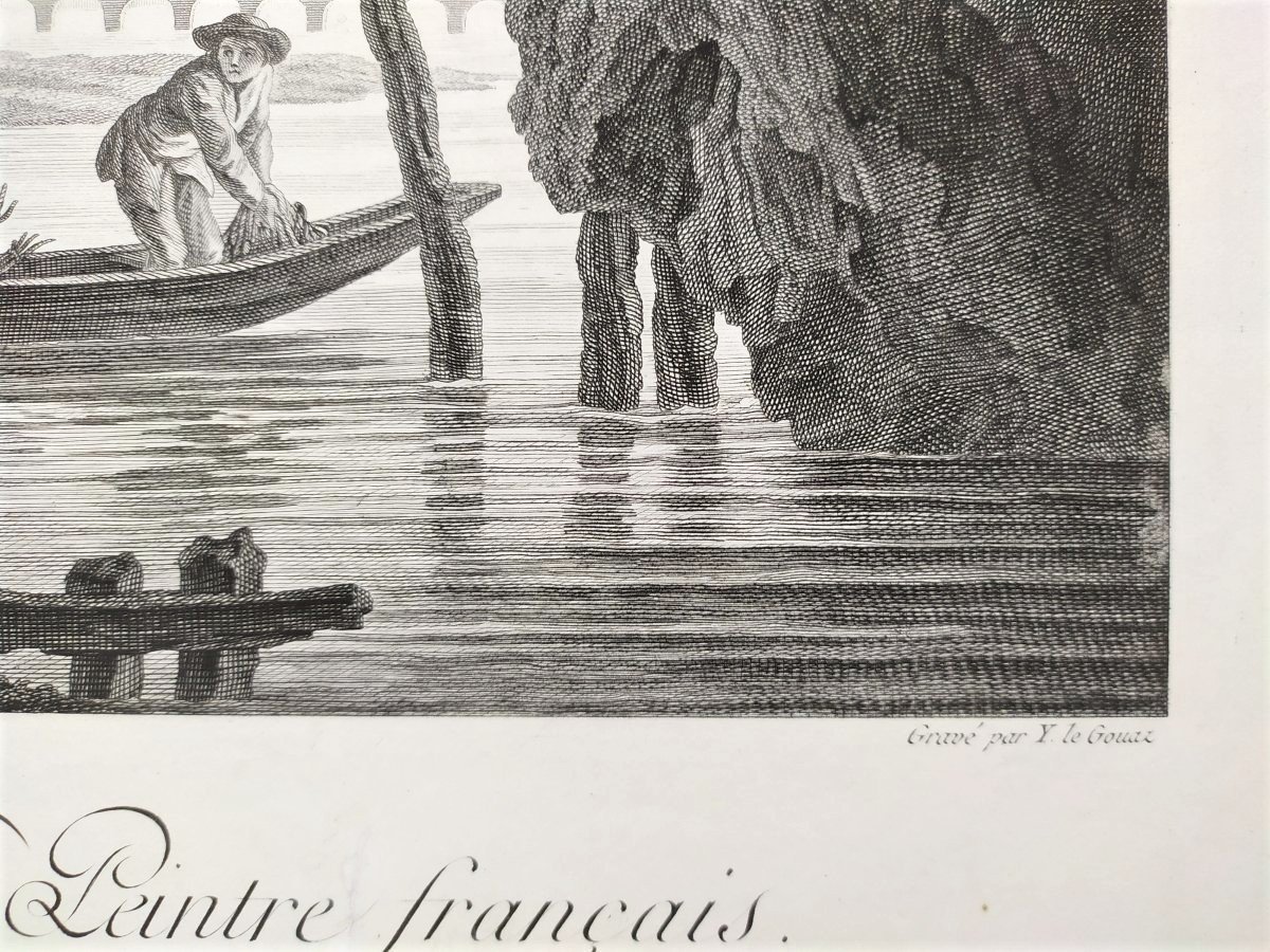 Antique Seascape Etching Engraving After Vernet-photo-1