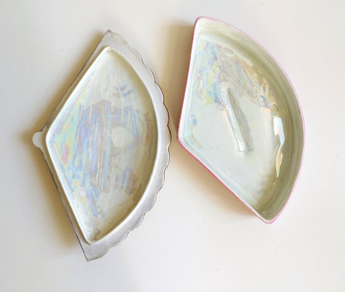 Boîte à bijoux bonbonnière en porcelaine de Limoges peinte à la main signé et daté -photo-3