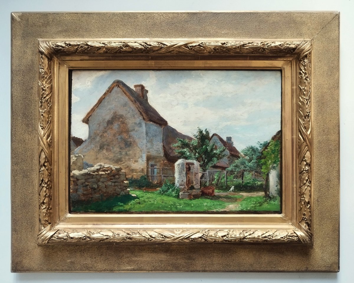 Oil Painting Landscape By Alphonse Jouatte 19th Century-photo-2