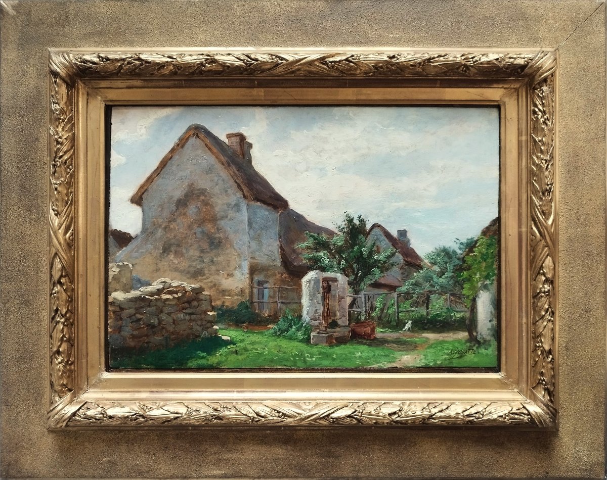 Oil Painting Landscape By Alphonse Jouatte 19th Century-photo-3