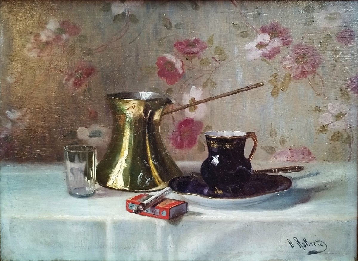 Still Life By Henry Roberts, Oil Painting-photo-4