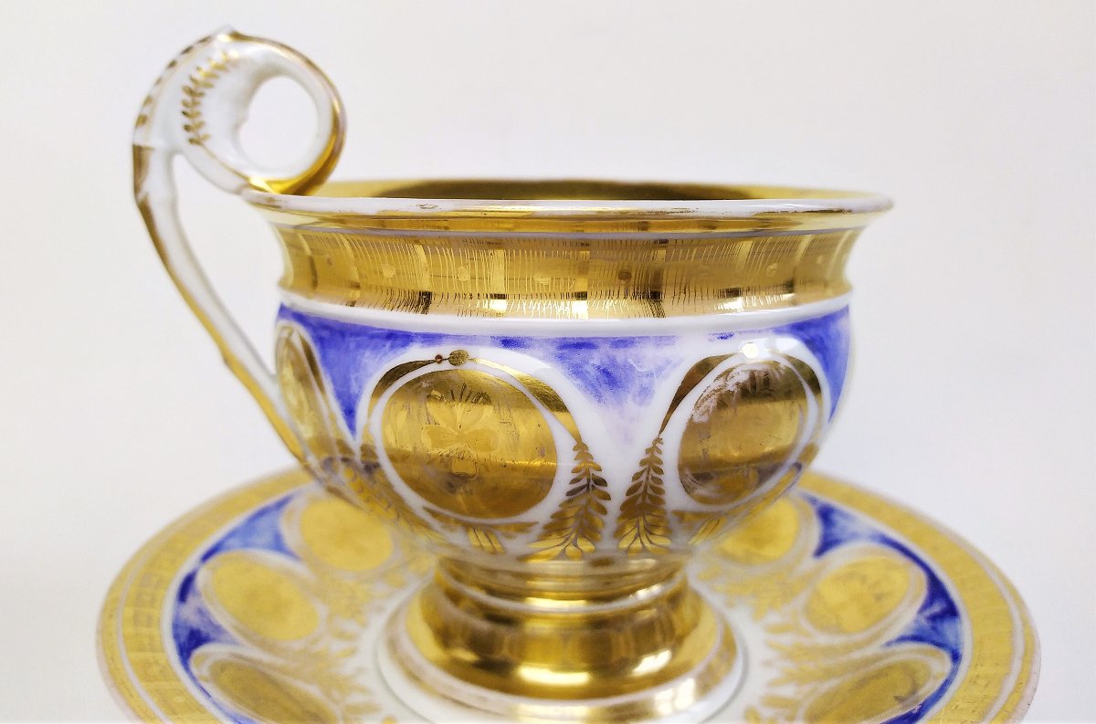 Grande Tasse à Chocolat En Porcelaine de Paris Peinte  à la Main19ème-photo-4