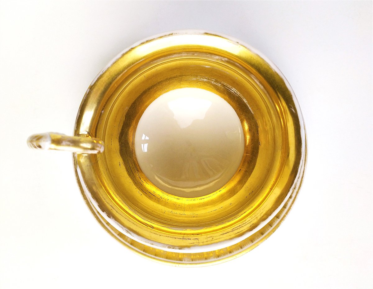 Grande Tasse à Chocolat En Porcelaine de Paris Peinte  à la Main19ème-photo-1