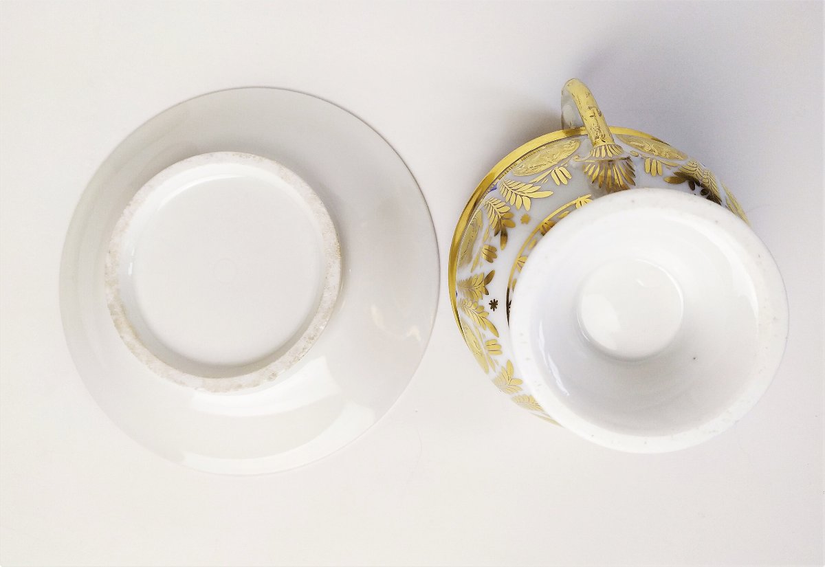 Grande Tasse à Chocolat En Porcelaine de Paris Peinte  à la Main19ème-photo-4