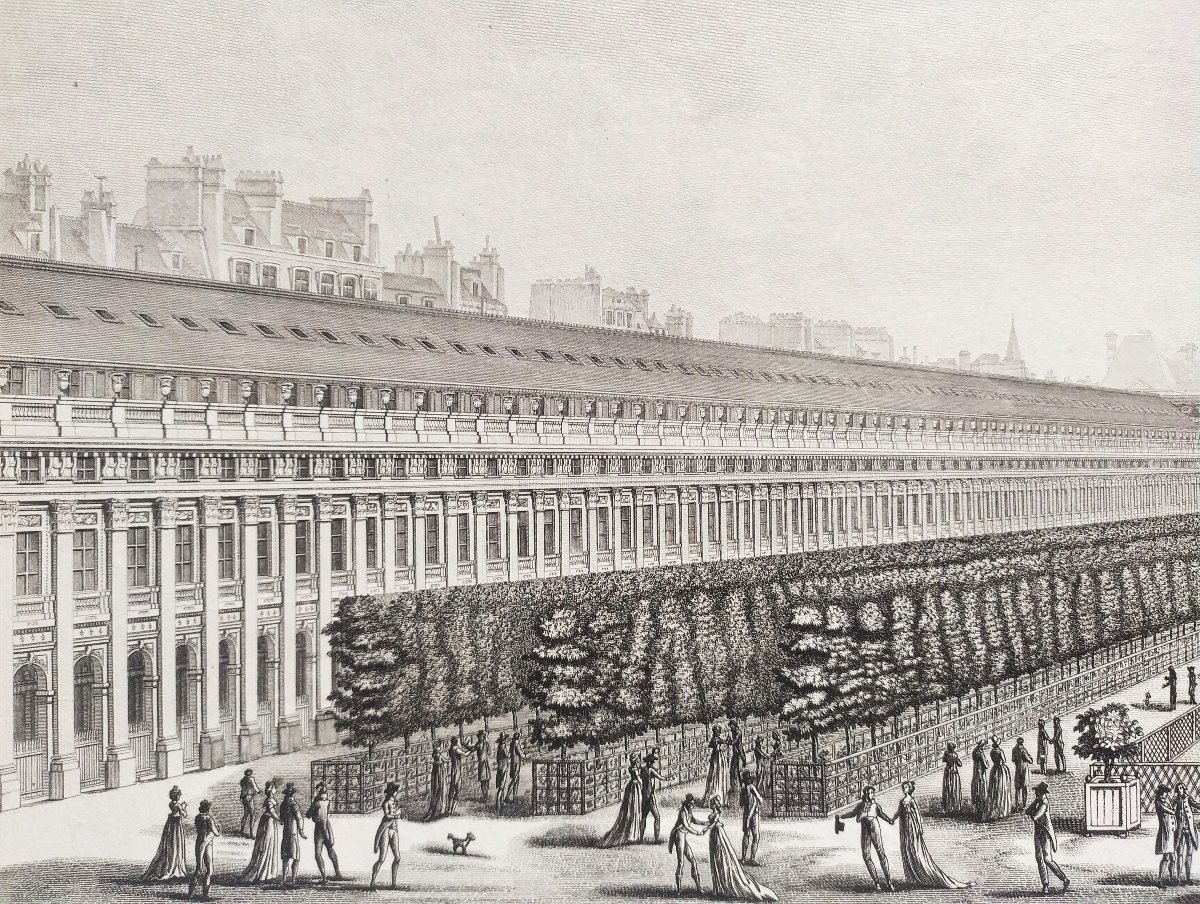 Paris  Le Palais-Royal Gravure ancienne Architecture XVIIIème -photo-4