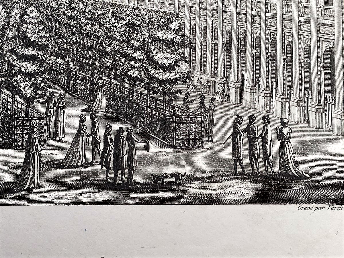 Paris  Le Palais-Royal Gravure ancienne Architecture XVIIIème -photo-4