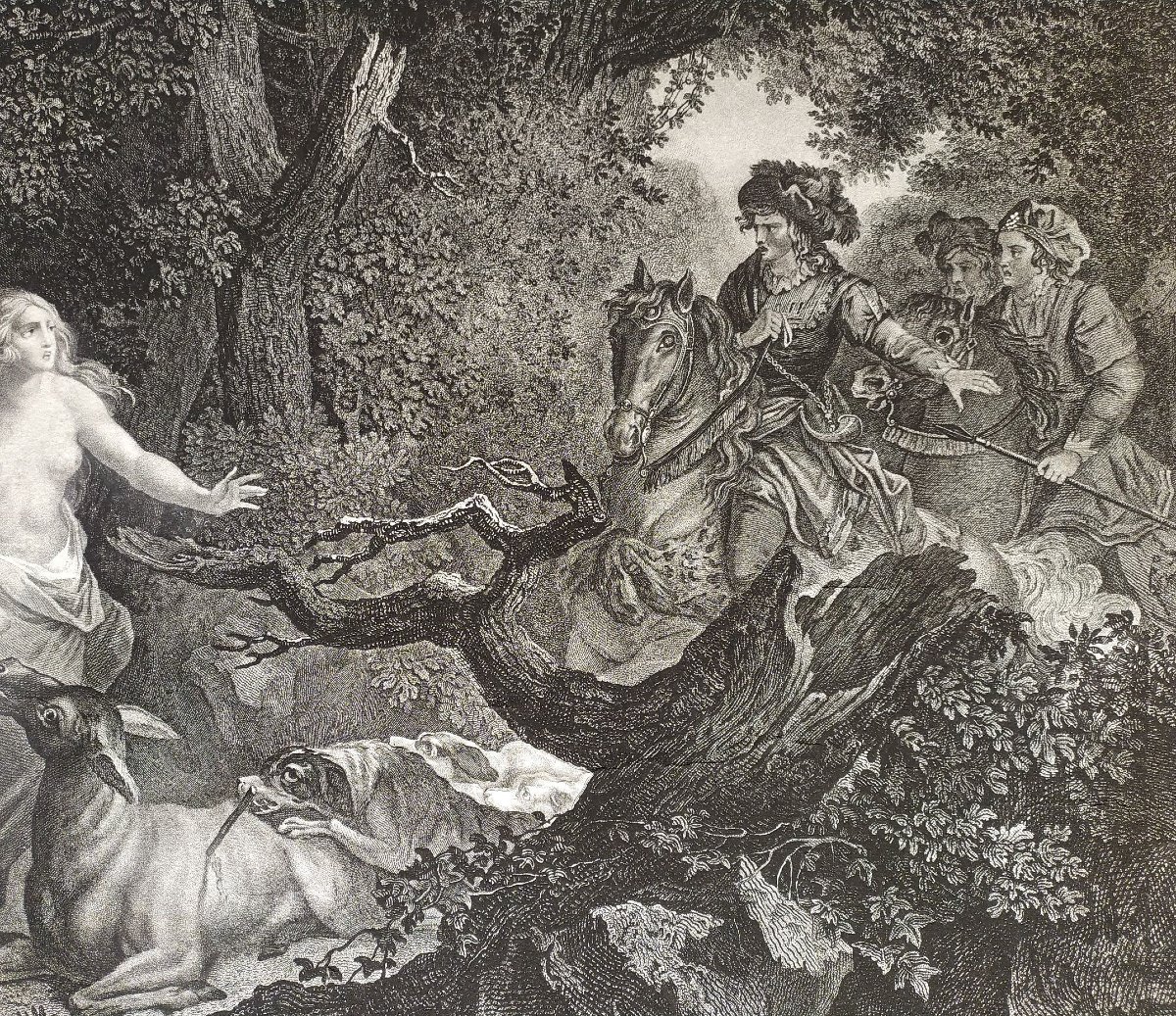 Geneviève de Brabant Gravure ancienne Historique 19ėme-photo-1