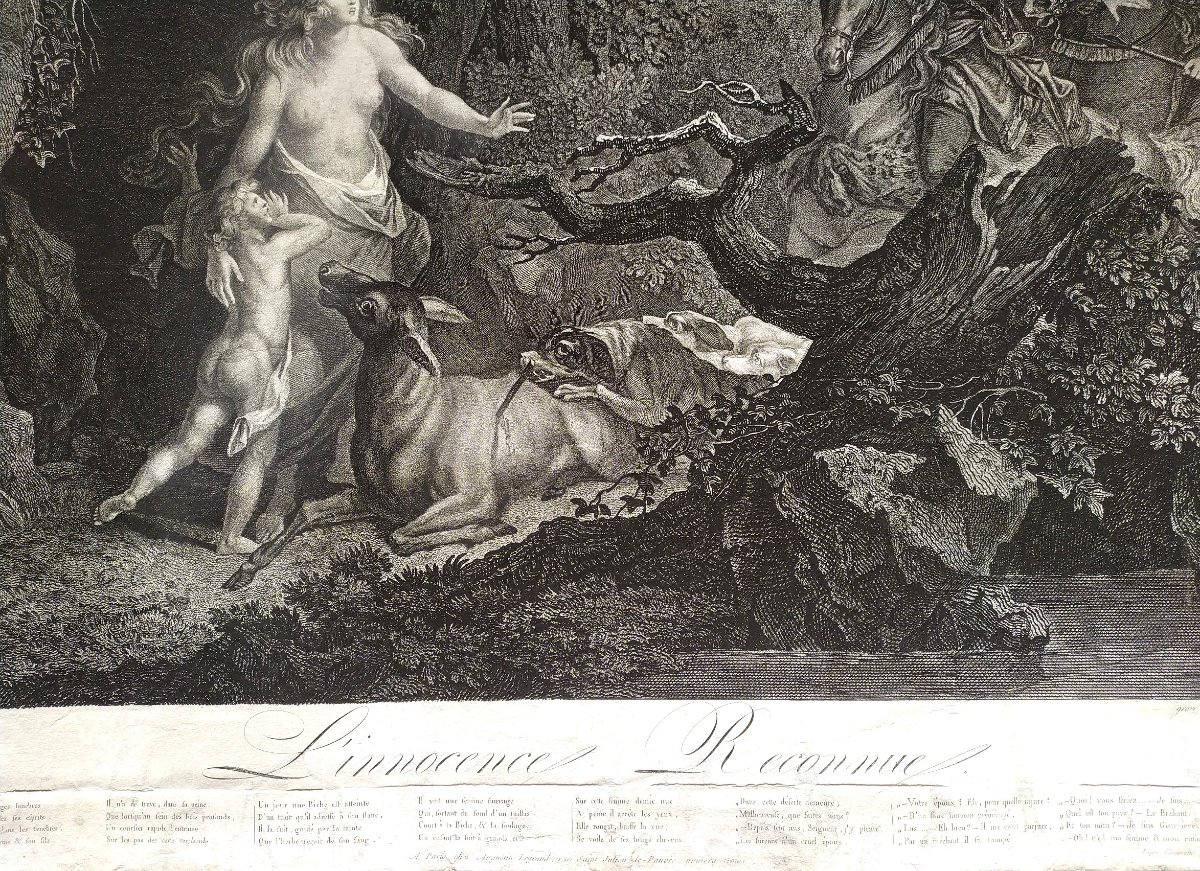 Geneviève de Brabant Gravure ancienne Historique 19ėme-photo-2