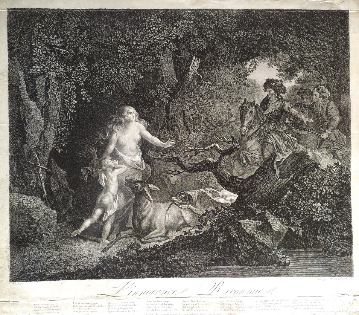 Geneviève de Brabant Gravure ancienne Historique 19ėme