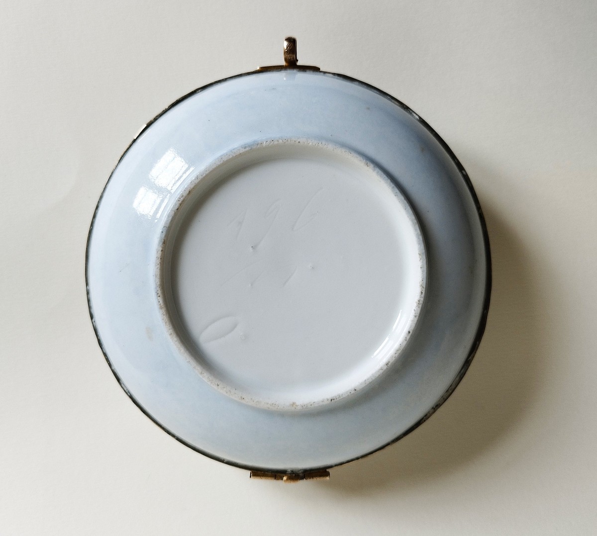 Boîte en porcelaine décor peint à la main fleurs oiseau hirondelle-photo-3