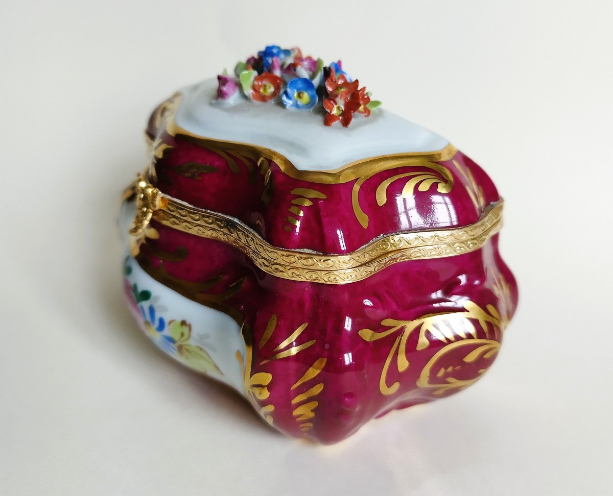 Boite à bijoux en porcelaine peinte à la main -photo-3