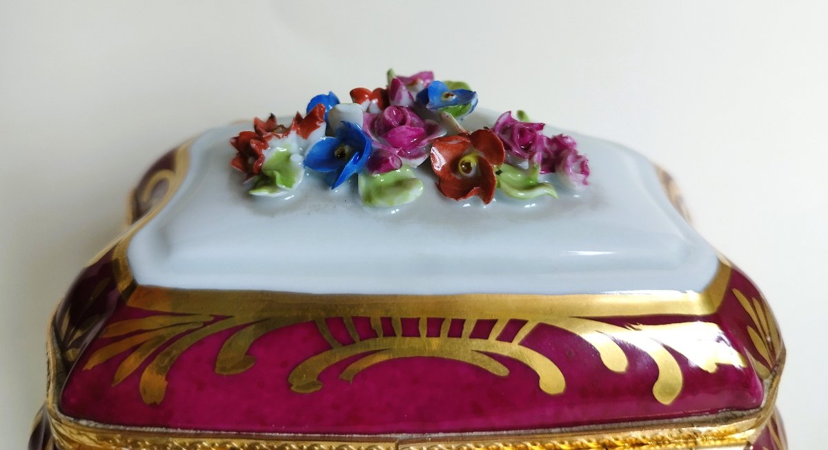 Boite à bijoux en porcelaine peinte à la main -photo-2