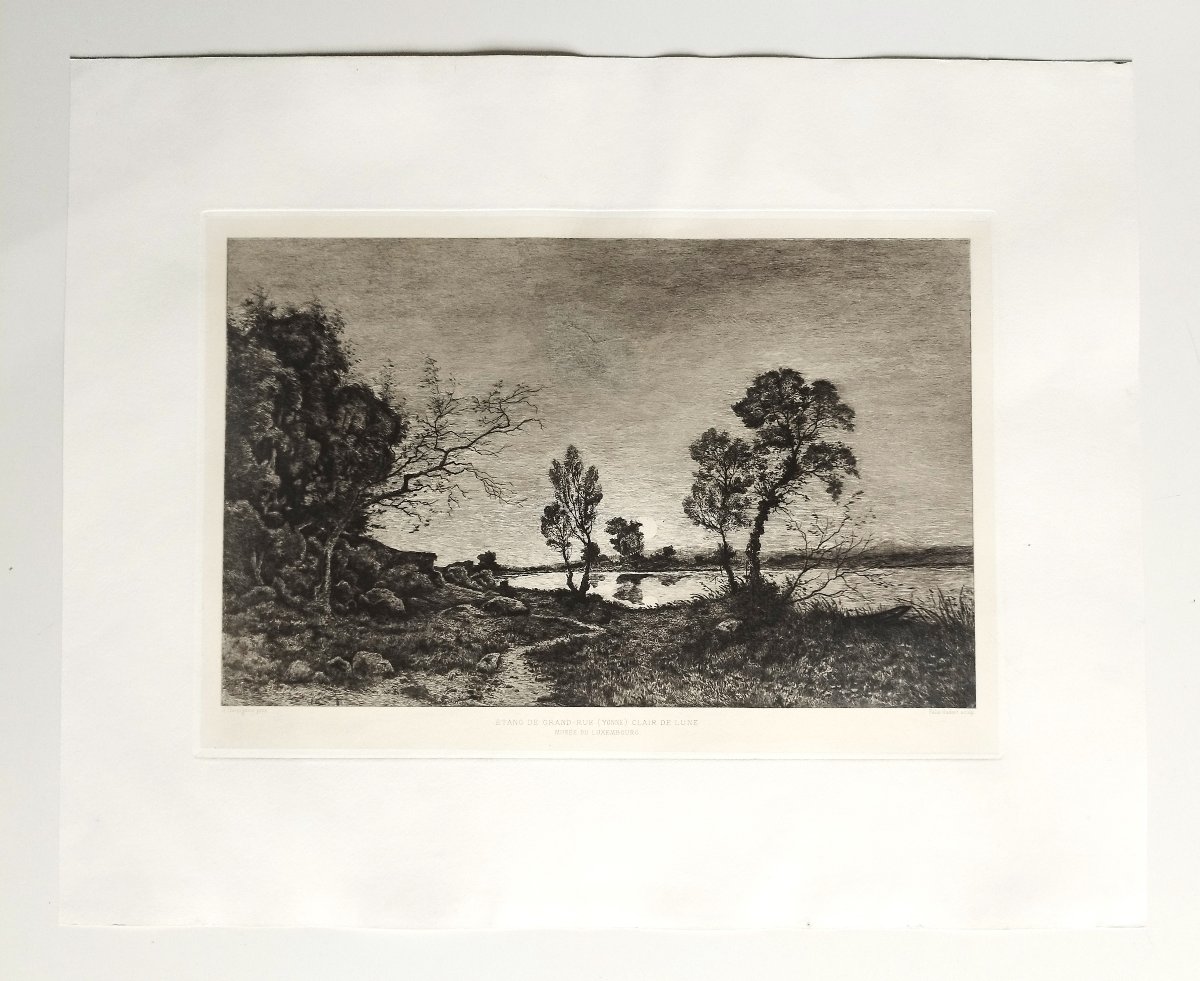 Harpignies paysage gravure eau forte 20ème-photo-2