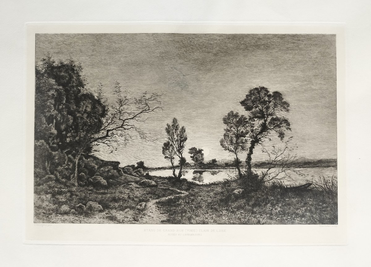 Harpignies paysage gravure eau forte 20ème-photo-3