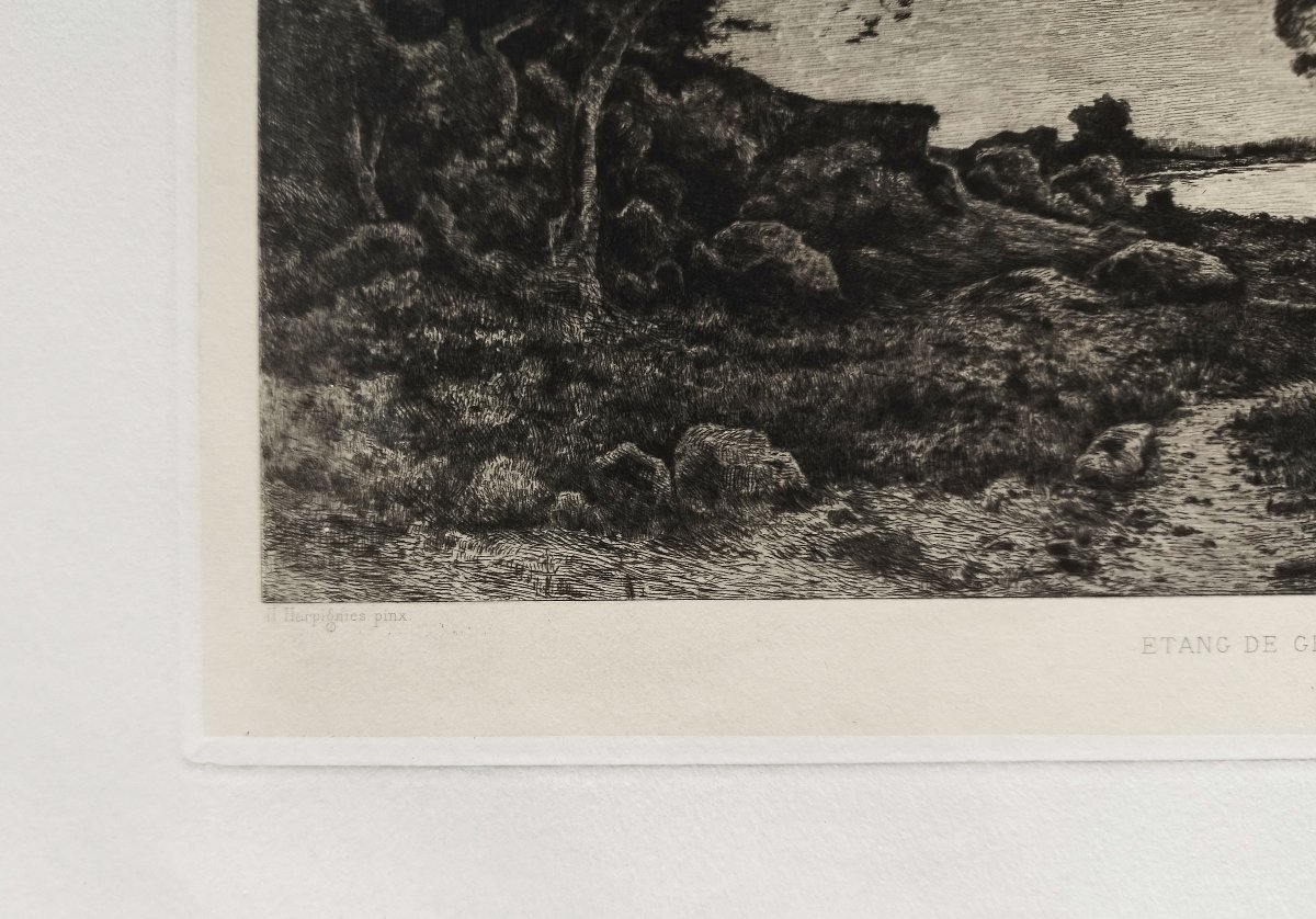 Harpignies paysage gravure eau forte 20ème-photo-1