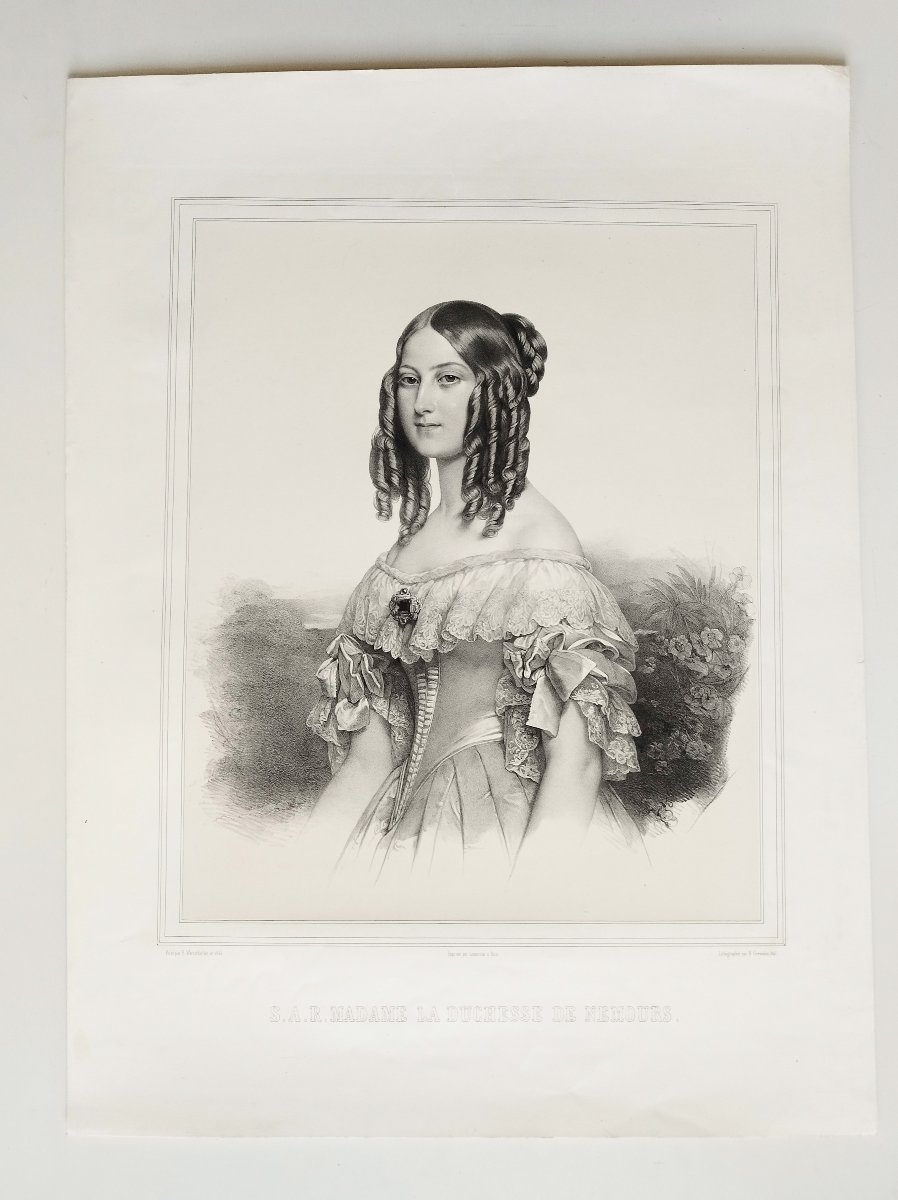 Princess Victoria Of Saxe Coburg And Gotha Lithograph By Grevedon 19th Century Old Print-photo-2